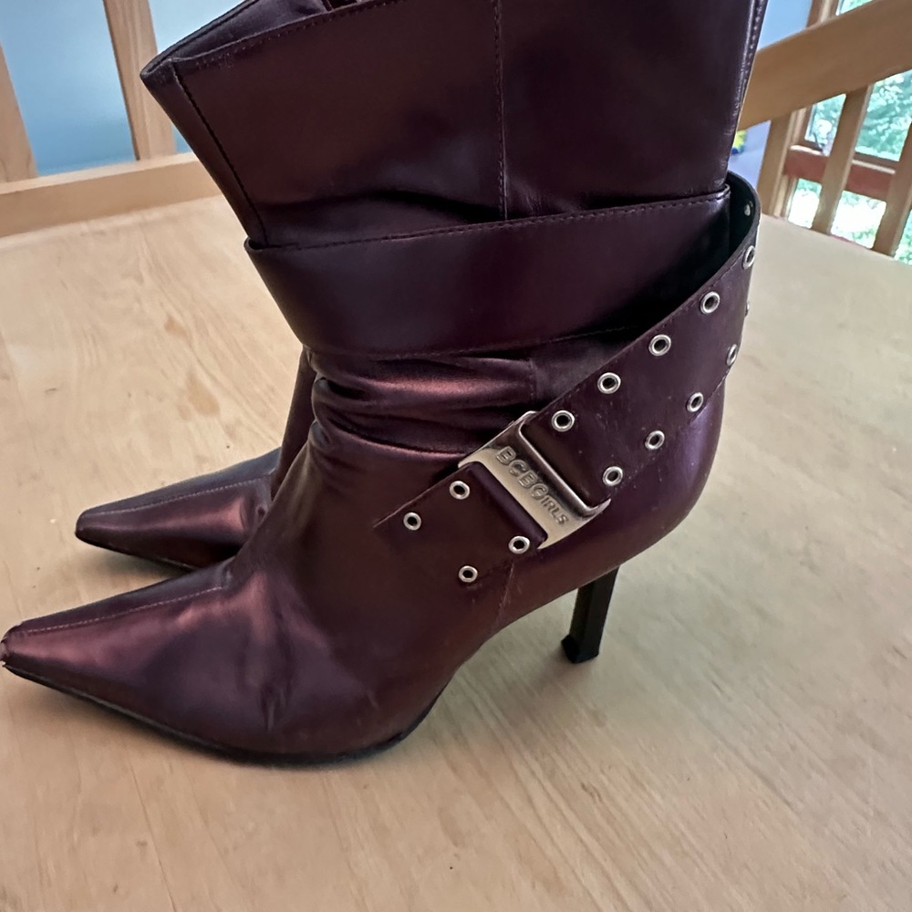 BCBGIRLS Purple Pearl Metallic Boot